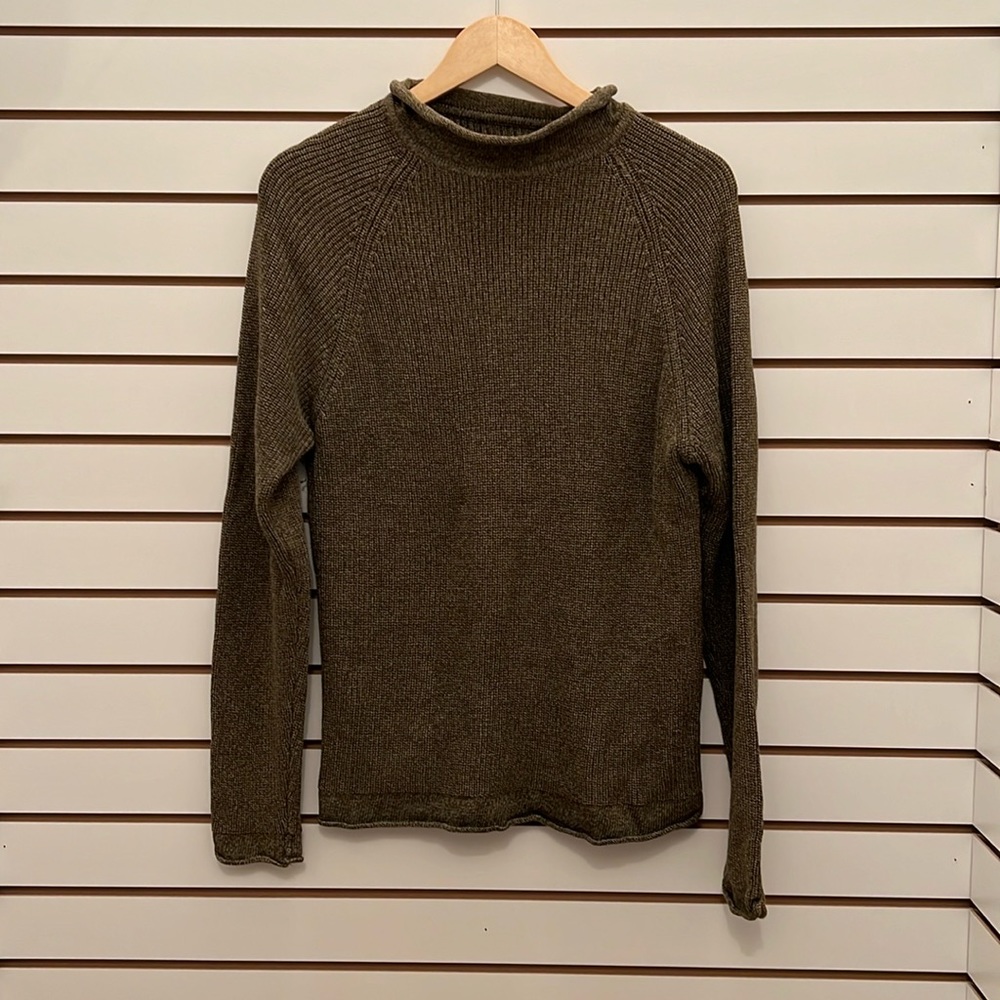 Brown/Green Ribbed Long Sleeve Sweater